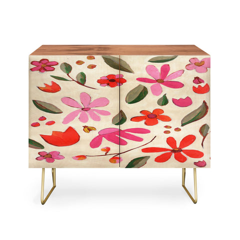 Laura Fedorowicz Fall Floral Painted Credenza