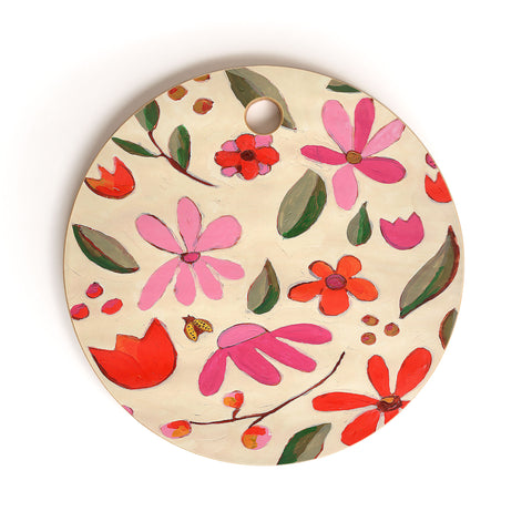 Laura Fedorowicz Fall Floral Painted Cutting Board Round