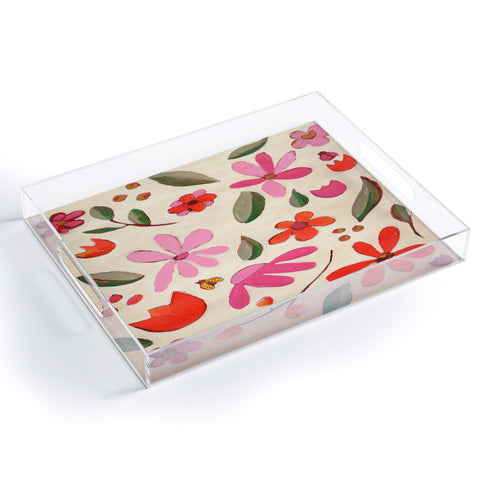 Laura Fedorowicz Fall Floral Painted Acrylic Tray
