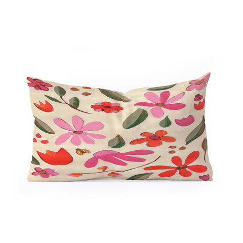 Laura Fedorowicz Fall Floral Painted Oblong Throw Pillow