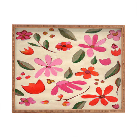 Laura Fedorowicz Fall Floral Painted Rectangular Tray