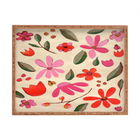 Laura Fedorowicz Fall Floral Painted Rectangular Tray