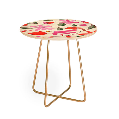 Laura Fedorowicz Fall Floral Painted Round Side Table