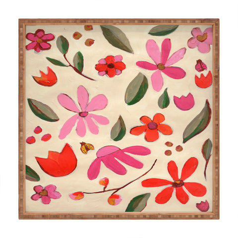 Laura Fedorowicz Fall Floral Painted Square Tray