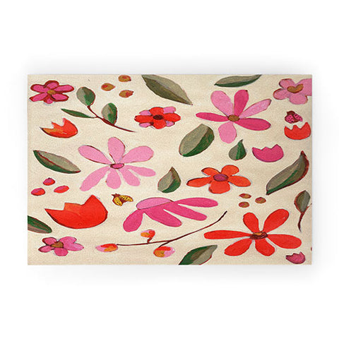 Laura Fedorowicz Fall Floral Painted Welcome Mat