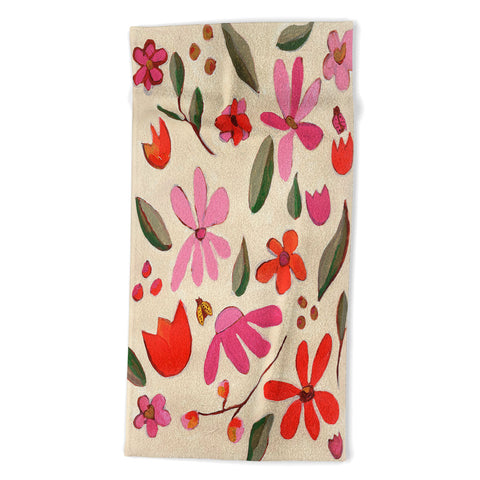 Laura Fedorowicz Fall Floral Painted Beach Towel