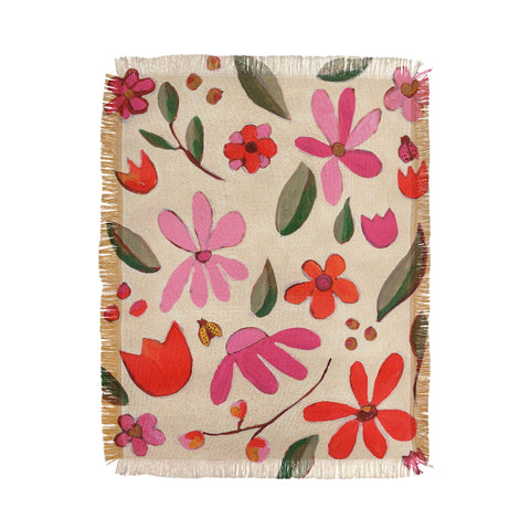Laura Fedorowicz Fall Floral Painted Throw Blanket