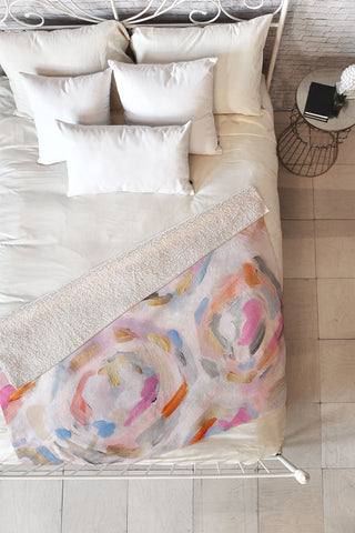 Laura Fedorowicz Festival Bloom Fleece Throw Blanket
