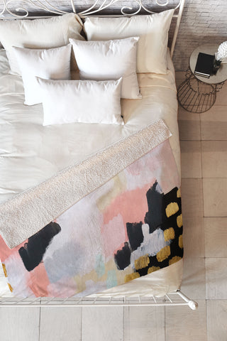 Laura Fedorowicz Footprints Fleece Throw Blanket