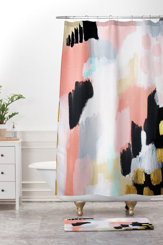 Laura Fedorowicz Footprints Shower Curtain And Mat