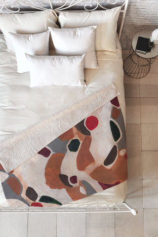 Laura Fedorowicz Gingerbread Geometric Fleece Throw Blanket