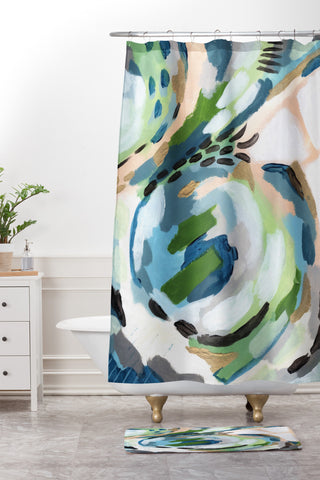 Laura Fedorowicz Greenery Shower Curtain And Mat