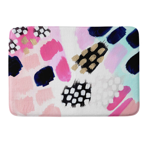 Laura Fedorowicz Hot Pink Abstract Memory Foam Bath Mat