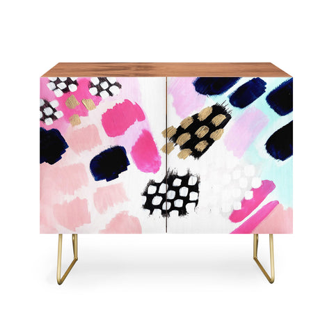 Laura Fedorowicz Hot Pink Abstract Credenza