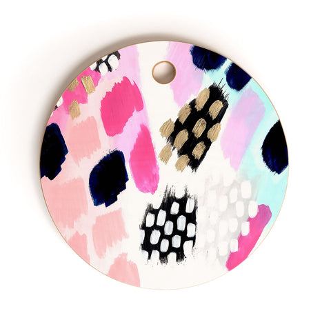 Laura Fedorowicz Hot Pink Abstract Cutting Board Round