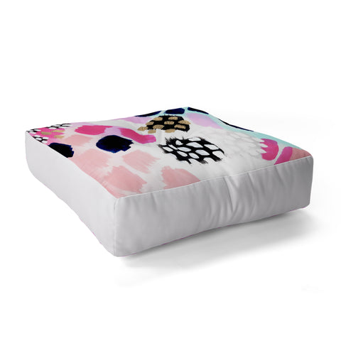 Laura Fedorowicz Hot Pink Abstract Floor Pillow Square