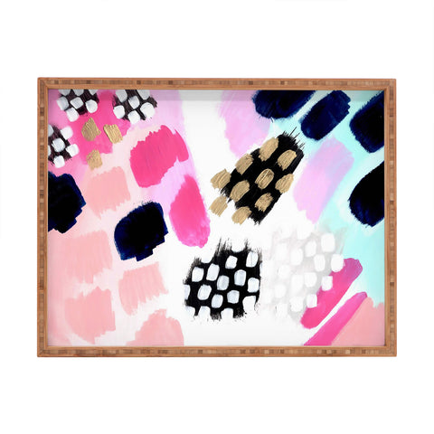 Laura Fedorowicz Hot Pink Abstract Rectangular Tray