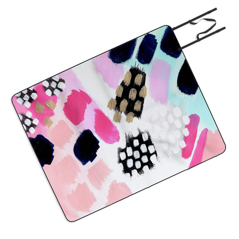 Laura Fedorowicz Hot Pink Abstract Picnic Blanket