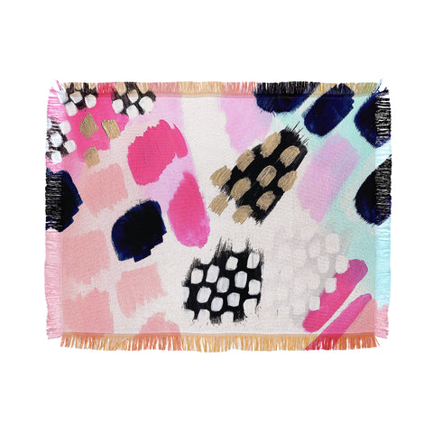Laura Fedorowicz Hot Pink Abstract Throw Blanket