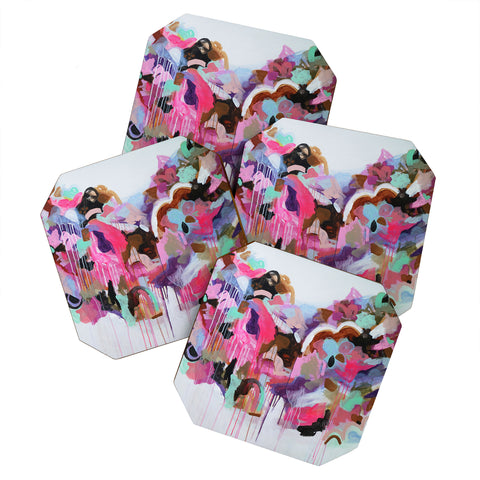 Laura Fedorowicz I Love the Flamingos Coaster Set