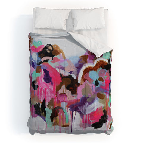 Laura Fedorowicz I Love the Flamingos Comforter