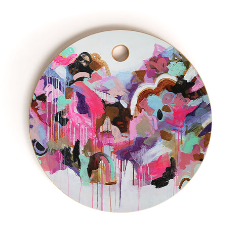 Laura Fedorowicz I Love the Flamingos Cutting Board Round