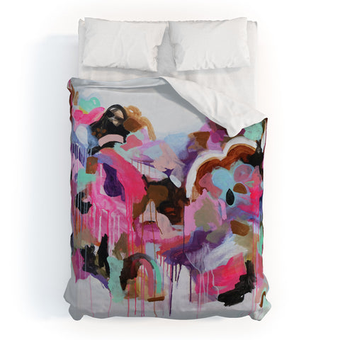 Laura Fedorowicz I Love the Flamingos Duvet Cover