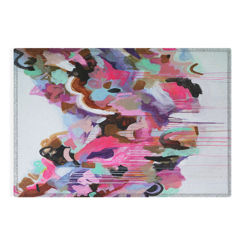 Laura Fedorowicz I Love the Flamingos Outdoor Rug