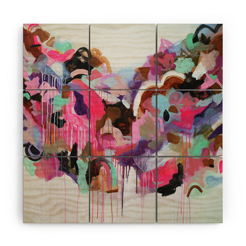 Laura Fedorowicz I Love the Flamingos Wood Wall Mural