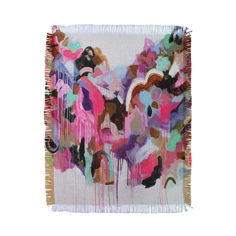 Laura Fedorowicz I Love the Flamingos Throw Blanket