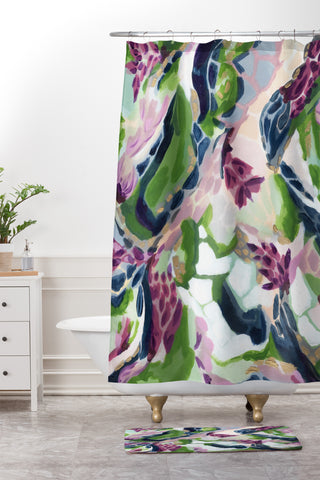 Laura Fedorowicz Jungle Berry Shower Curtain And Mat