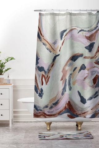 Laura Fedorowicz Light Through the Cracks Shower Curtain And Mat