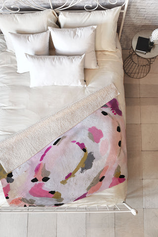 Laura Fedorowicz Lipstick Abstract Fleece Throw Blanket