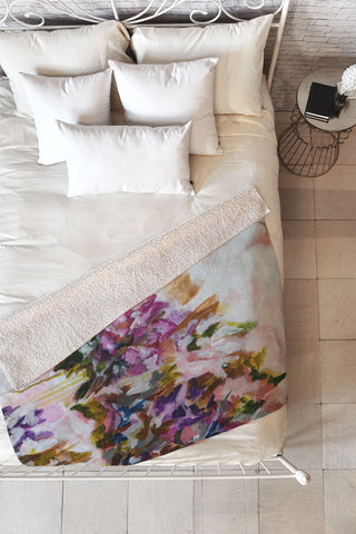 Laura Fedorowicz Lotus Flower Abstract Two Fleece Throw Blanket