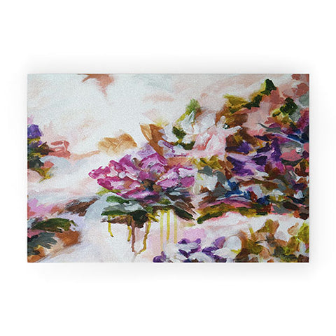 Laura Fedorowicz Lotus Flower Abstract Two Welcome Mat