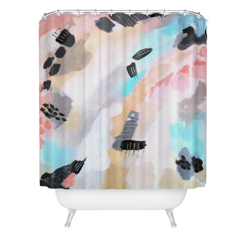 Laura Fedorowicz Oatmeal Rain Shower Curtain