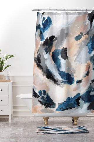Laura Fedorowicz Parchment Abstract One Shower Curtain And Mat