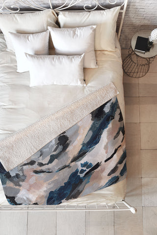 Laura Fedorowicz Parchment Abstract Three Fleece Throw Blanket