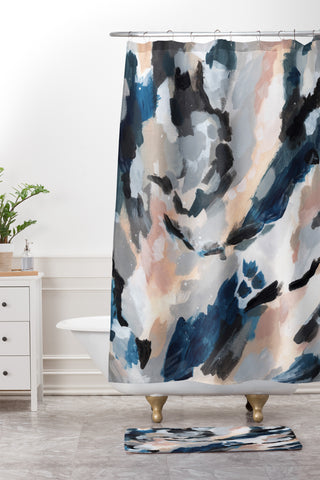 Laura Fedorowicz Parchment Abstract Three Shower Curtain And Mat