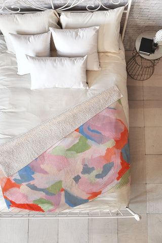 Laura Fedorowicz Peach Festival Fleece Throw Blanket
