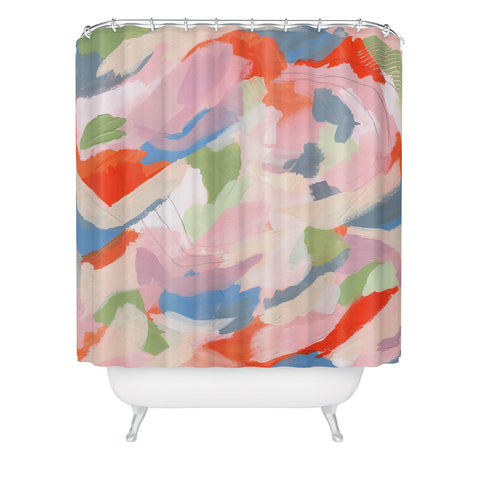 Laura Fedorowicz Peach Festival Shower Curtain