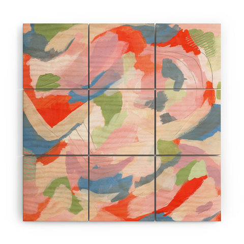 Laura Fedorowicz Peach Festival Wood Wall Mural