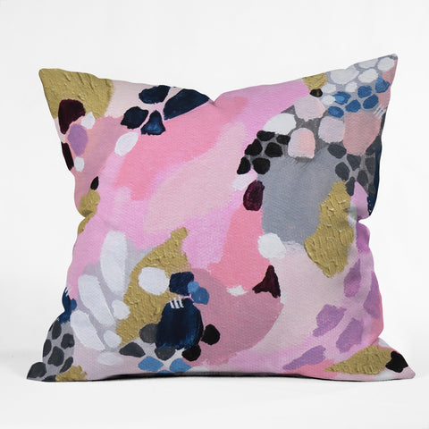 Laura Fedorowicz Pink Cloud Outdoor Throw Pillow