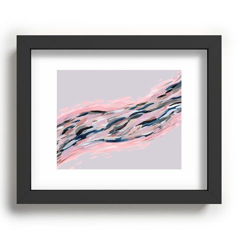 Laura Fedorowicz Pink Flutter on Grey Recessed Framing Rectangle
