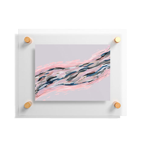 Laura Fedorowicz Pink Flutter on Grey Floating Acrylic Print