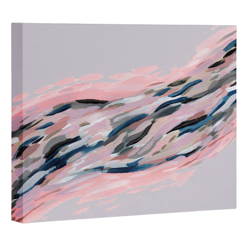 Laura Fedorowicz Pink Flutter on Grey Art Canvas