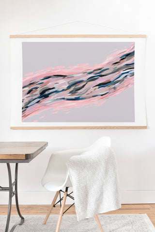 Laura Fedorowicz Pink Flutter on Grey Art Print And Hanger