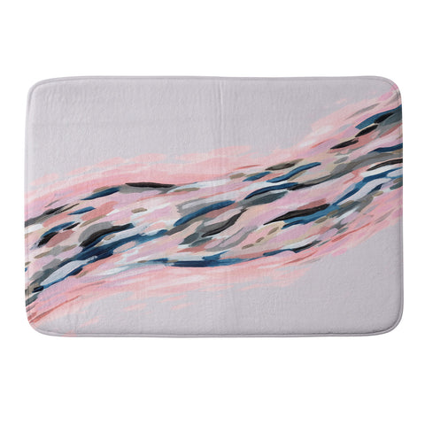 Laura Fedorowicz Pink Flutter on Grey Memory Foam Bath Mat