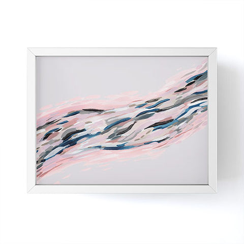 Laura Fedorowicz Pink Flutter on Grey Framed Mini Art Print