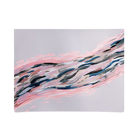 Laura Fedorowicz Pink Flutter on Grey Poster